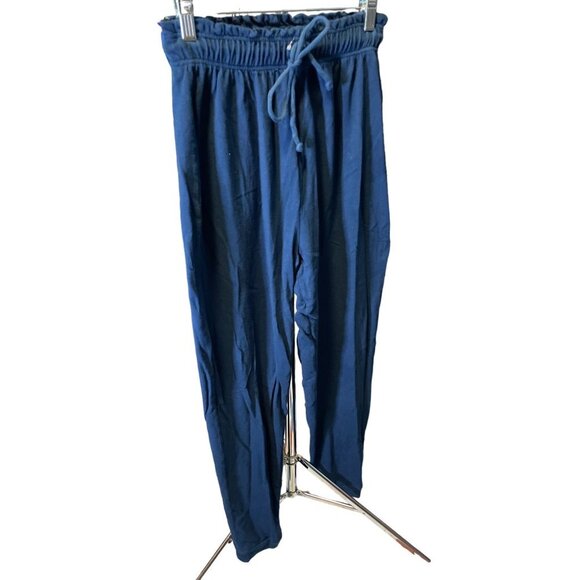 One Step Up Navy Blue Drawstring Waist Gathered Ankle Knit Jogger Pants Sz S - Picture 3 of 6